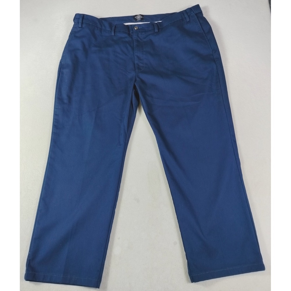 St. John's Bay Pants Mens 48 Blue Stretch Waist Chino Business Casual Office